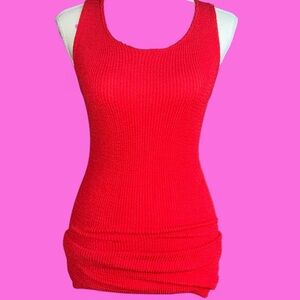 Elan Y2K body con dress red textured with super soft inside one size fits all